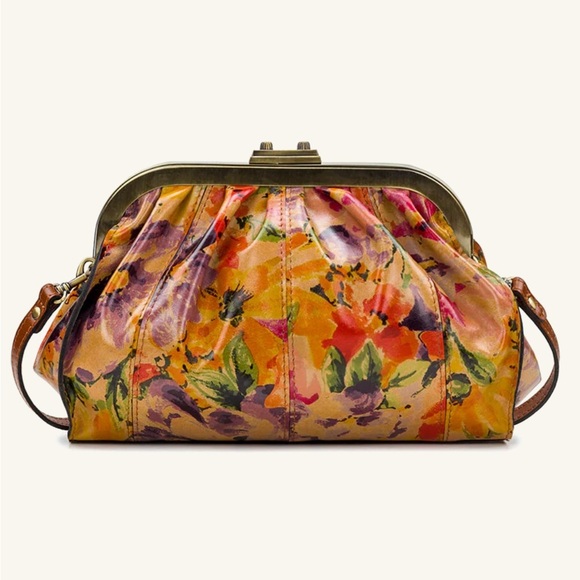 PATRICIA NASH Verbania Frame Leather Crossbody Rainforest Floral AUTHENTIC NWT - Picture 7 of 11